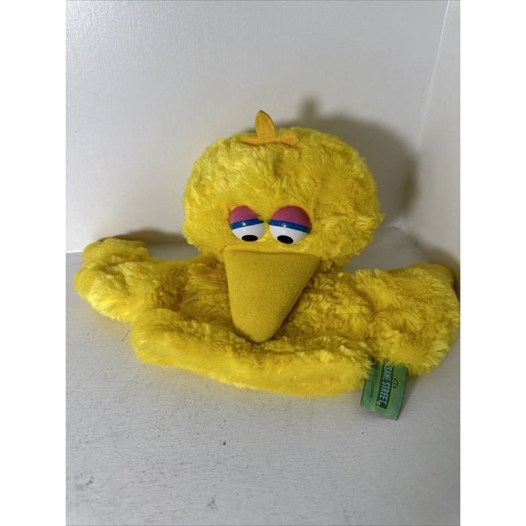 Big Bird Sesame Street Gabriel Industries Hand Puppet Pink Eye Lids Vintage - Picture 1 of 4